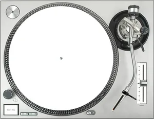 Professional D J Turntable Top View PNG Image