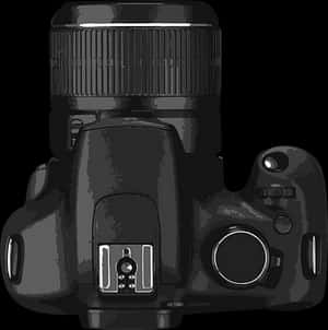 Professional D S L R Camera Top View PNG image with transparent background