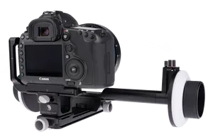 Professional D S L R Camerawith Shoulder Rig PNG Image