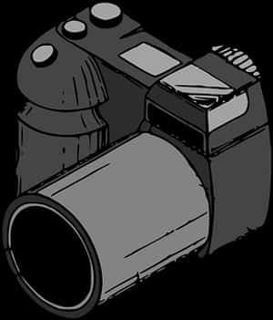 Professional Digital Camera Illustration PNG image with transparent background