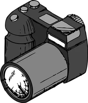 Professional Digital Camera Illustration PNG Image