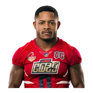 Professional Football Player Red Jersey PNG Image