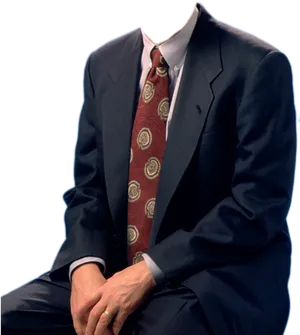 Professional Formal Attire Man Seated PNG Image