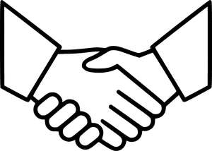 Professional Handshake Outline PNG with transparent background