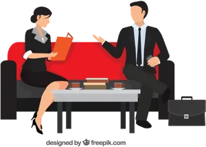 Professional Job Interview Vector Illustration PNG Image