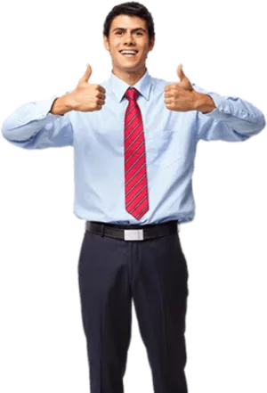 Professional Man Giving Thumbs Up PNG Image