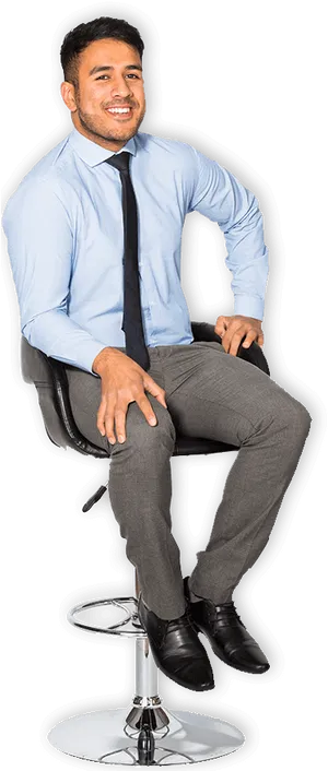 Professional Man Seatedin Chair PNG Image