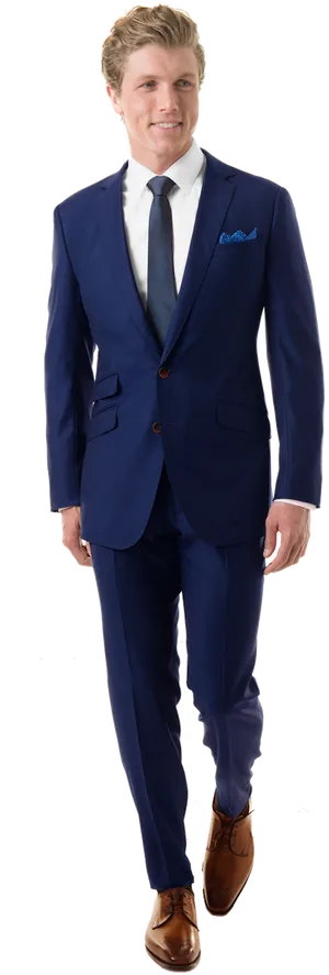 Professional Manin Blue Suit PNG Image