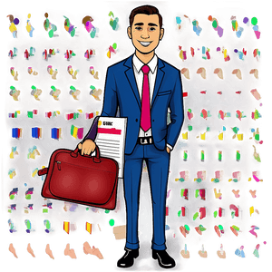 Professional Manwith Briefcase PNG