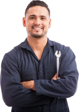 Professional Mechanic Portrait PNG Image