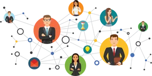 Professional Network Connectivity Illustration PNG Image