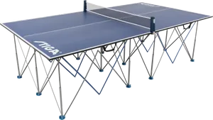 Professional Ping Pong Table Setup PNG Image