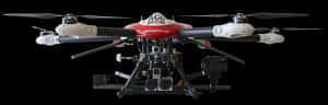 Professional Quadcopter Drone Black Background PNG with transparent background