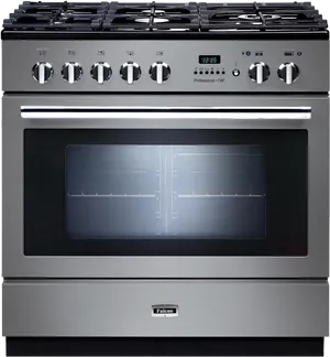 Professional Stainless Steel Gas Stovewith Oven PNG Image