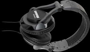 Professional Studio Headphones Black PNG image with transparent background