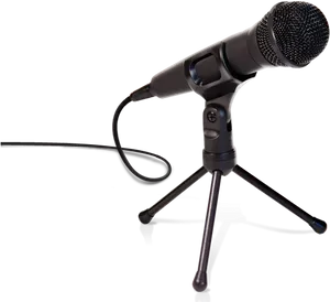 Professional Studio Microphoneon Stand PNG Image