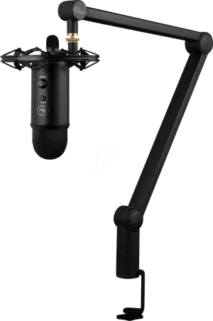 Professional Studio Microphonewith Boom Arm PNG Image