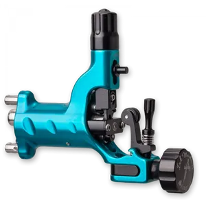 Professional Tattoo Machine Teal Color PNG Image