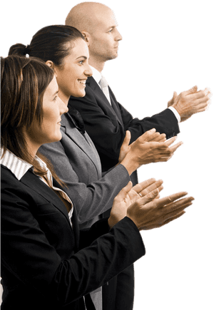 Professional Team Applauding PNG image with transparent background