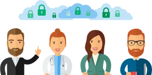 Professional Team Cloud Security PNG Image