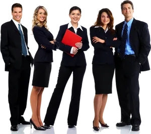 Professional Teamin Business Attire PNG Image