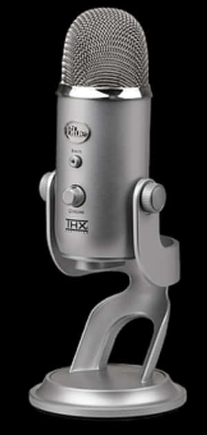 Professional U S B Microphone Standing PNG image with transparent background