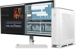 Professional Video Editing Setup PNG image with transparent background