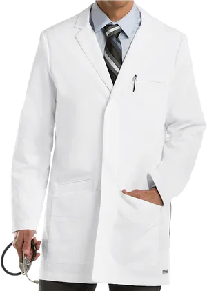 Professional White Lab Coat PNG Image