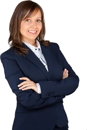 Professional Woman Confident Pose PNG Image