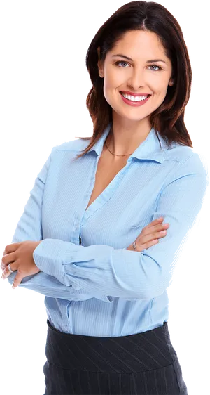 Professional Woman Confident Pose PNG Image