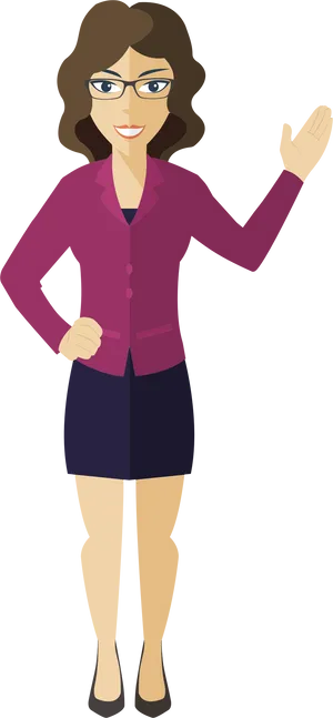 Professional Woman Greeting PNG Image