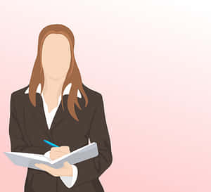 Professional Woman Writing Notes PNG image with transparent background