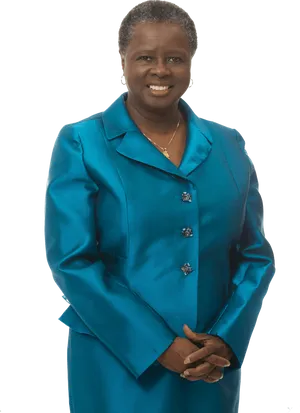 Professional Womanin Blue Suit PNG Image