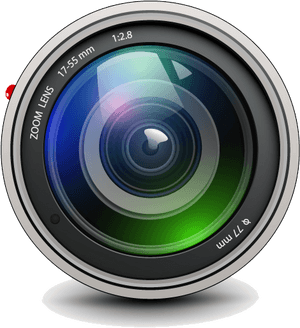 Professional Zoom Camera Lens Graphic PNG image with transparent background