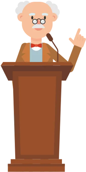 Professor Speakingat Podium PNG Image