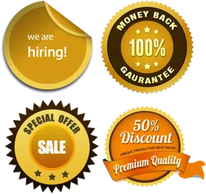 Promotional Stickers Collection PNG Image