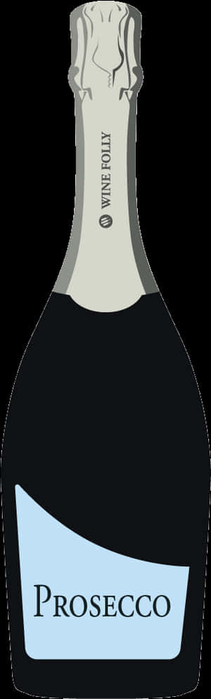 Prosecco Blue Label Bottle Illustration - Champagne Prosecco, HD Png Download PNG