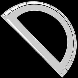 Protractor Graphic Blackand White PNG image with transparent background