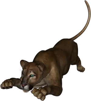 Prowling Lioness Graphic PNG Image