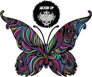 Psychedelic Butterfly Artwork PNG Image