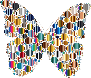 Psychedelic Circles Butterfly Clip Arts - Portable Network Graphics, HD Png Download PNG image with transparent background