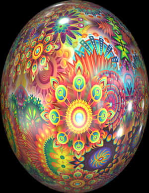 Psychedelic Easter Egg Art PNG with transparent background