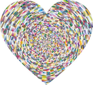 Psychedelic Heart Vortex PNG Image