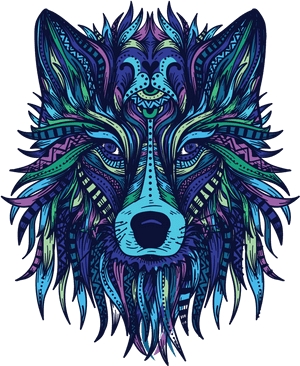 Transparent Wolf Face Png - Psychedelic Wolf, Png Download PNG image with transparent background