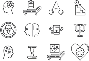 Psychology Concept Icons Set PNG Image