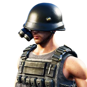 Pubg Character With Helmet Png Qkm PNG Image