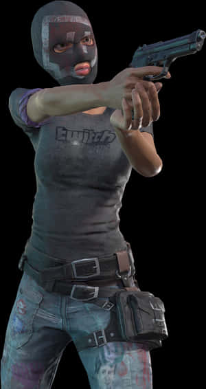 Pubg_ Female_ Character_ With_ Gun PNG image with transparent background