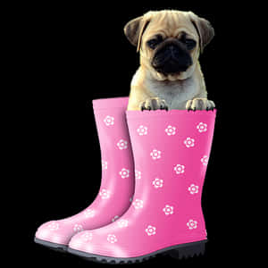 Pug In Pink Boots.jpg PNG image with transparent background