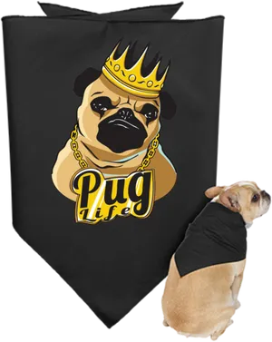 Pug Life Bandanaand Dog PNG Image