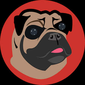 Pug Portrait Vector Illustration PNG image with transparent background